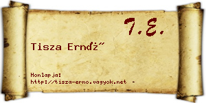 Tisza Ernő névjegykártya